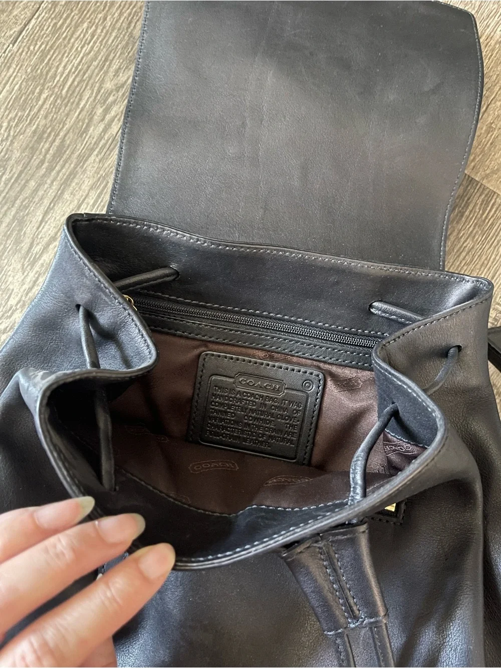 Coach Legacy Black Leather Backpack - Vintage Minimalist Daypack Bag